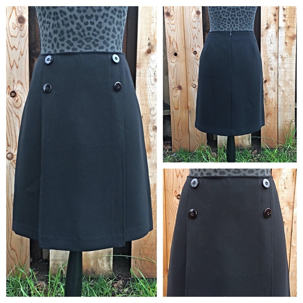 Sport Collection Button Front Black Skirt